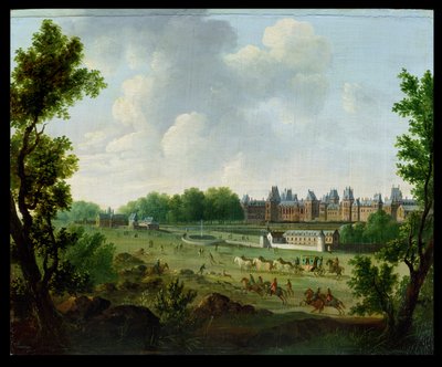 Vista do Palácio Real de Fontainebleau de Hendrik Frans de Cort